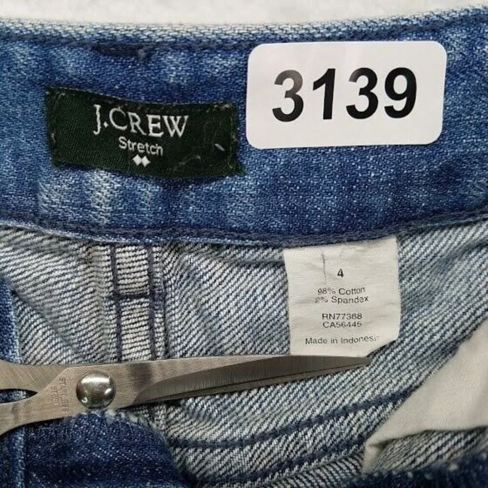 J Crew Womens Stretch Denim Skirt Size 4 Medium Wash Blue Jean‎ Pockets